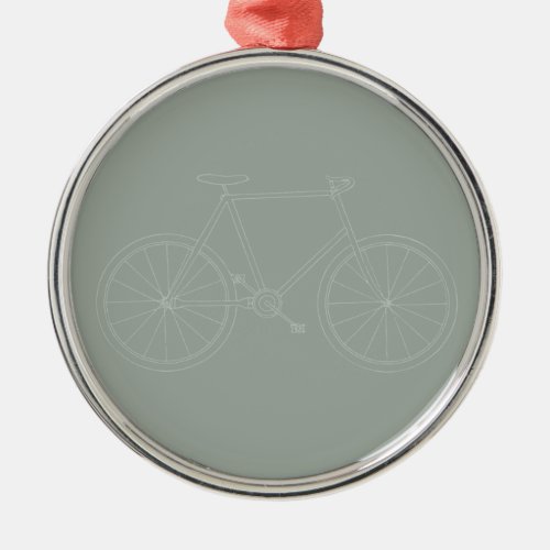 Vintage Bicycle Illustrated Bike Art CUSTOM COLOR Metal Ornament