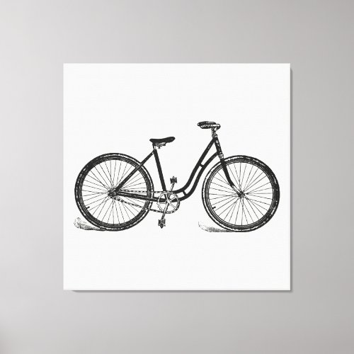 Vintage Bicycle Illustration Art Canvas Print