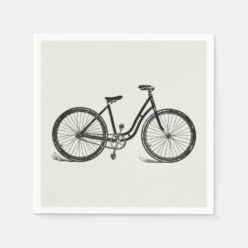 Vintage Bicycle Illustration Art Napkins