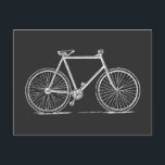 Vintage Bicycle Illustration in Black and White Postcard<br><div class="desc">Vintage Bicycle Illustration in Black and White Postcard</div>