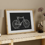 Vintage Bicycle Illustration in Black and White    Poster<br><div class="desc">Vintage Bicycle Illustration in Black and White Poster</div>