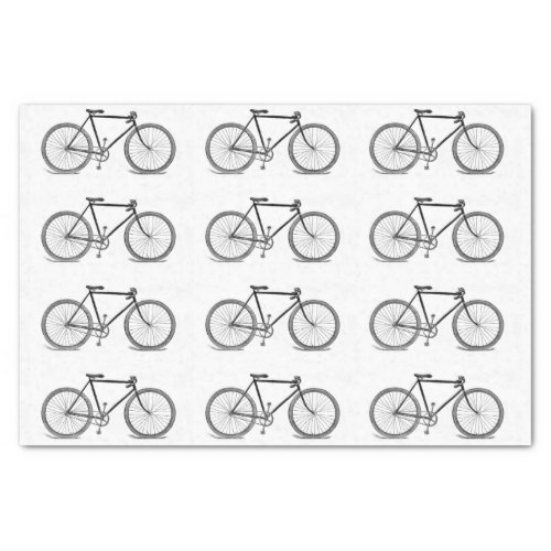 Vintage Bicycle Illustration Tissue Paper