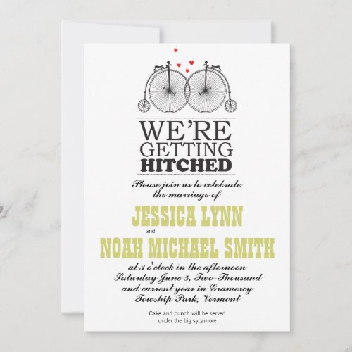 Vintage Bicycle Love Invitation