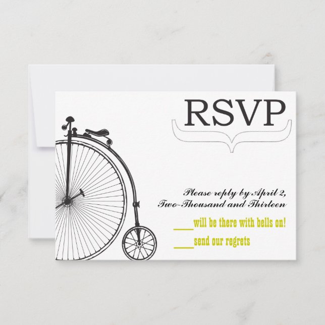 Vintage Bicycle Love RSVP (Front)