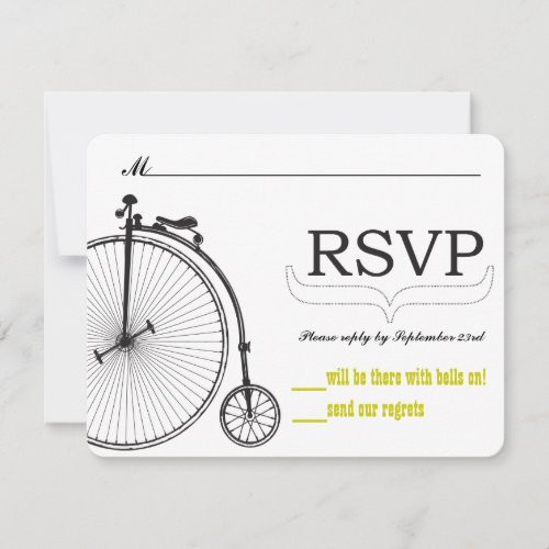 Vintage Bicycle Love RSVP_size for RSVP Envelopes