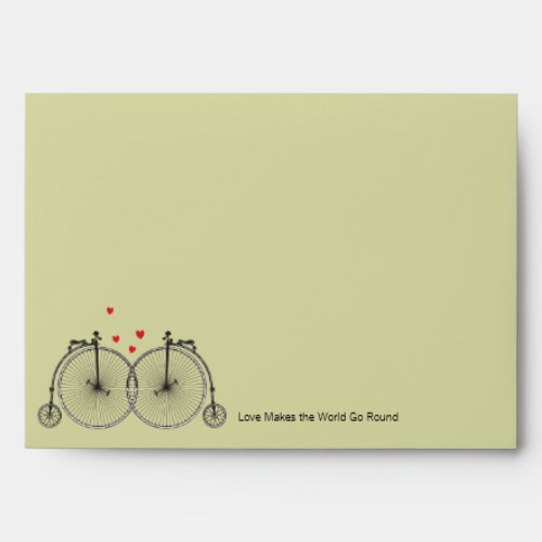 Vintage Bicycle Love Wedding Invitation Envelopes
