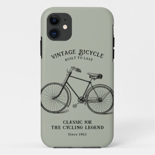 Vintage Bicycle Name Birth Year Custom  iPhone 11 Case