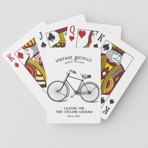 Vintage Bicycle Name Birth Year Custom  Playing Cards
