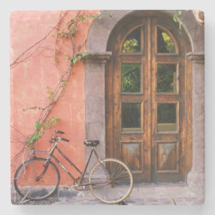 Vintage Bicycle on old street design Stone Coaster