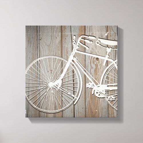 Vintage Bicycle on Rustic Wooden Board Wall Art