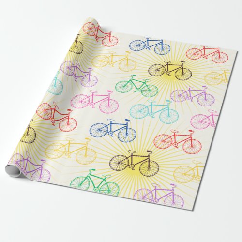 Vintage Bicycle On Star Graphic Element Wrapping Paper