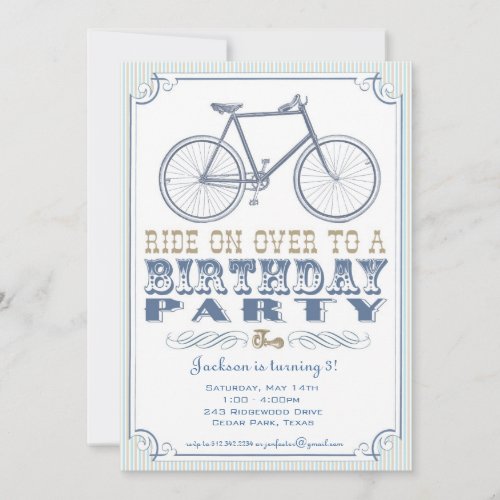 Vintage Bicycle Party Invitation