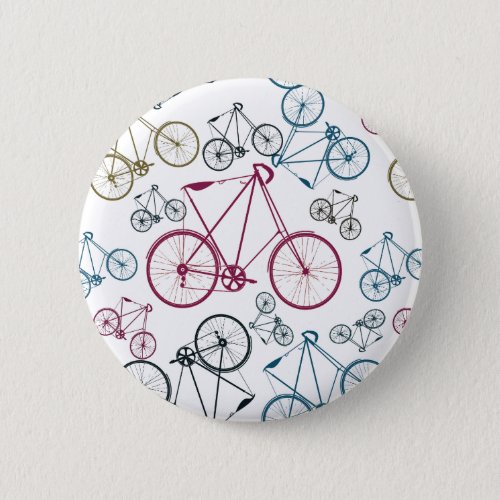 Vintage Bicycle Pattern Gifts for Cyclists Button