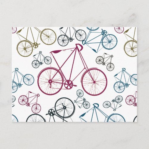 Vintage Bicycle Pattern Gifts for Cyclists Postcard