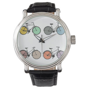 Vintage Bicycle Pattern Watch