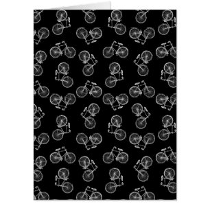 Vintage Bicycle Print Pattern Classic Bikes Black Card
