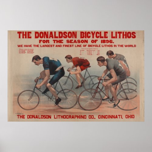 Vintage Bicycle Race Donaldson Ad Art Poster