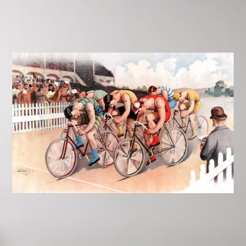 Vintage Bicycle Race Scene Poster