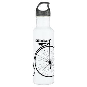 Vintage Bicycle Recycle Peace Sign Stainless Steel Water Bottle