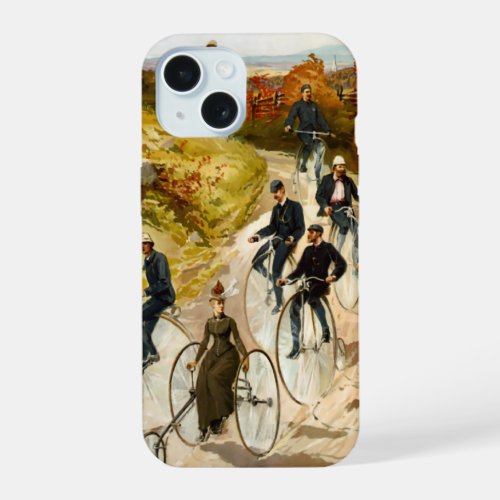 Vintage Bicycle Ride in the Country iPhone 15 Case
