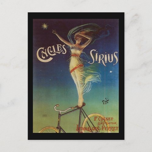 Vintage Bicycle Sirius Woman Postcard