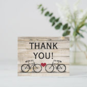 Vintage Bicycle Thank You Wedding Postcards (Standing Front)