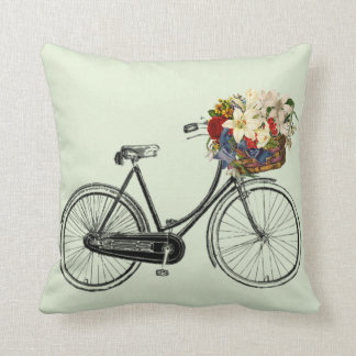 Vintage Bicycle Throw Pillow 16" x 16"
