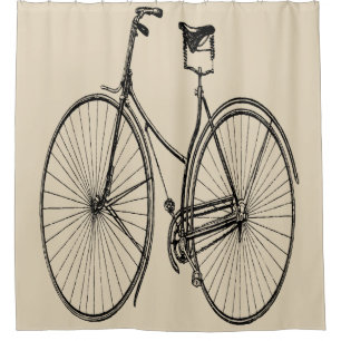 Vintage bicycle vector vintage 1900 Shower Curtain