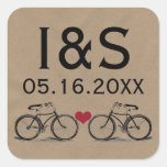 Vintage Bicycle Wedding Favor Stickers at Zazzle