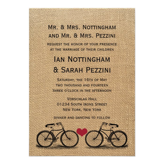 Vintage Bicycle Wedding Invitations