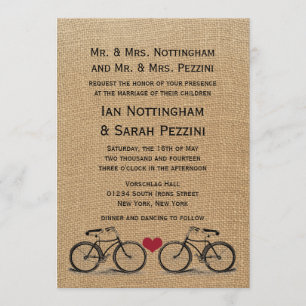 Vintage Bicycle Wedding Invitations