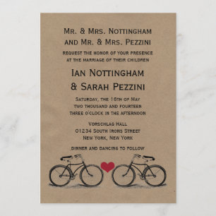Vintage Bicycle Wedding Invitations