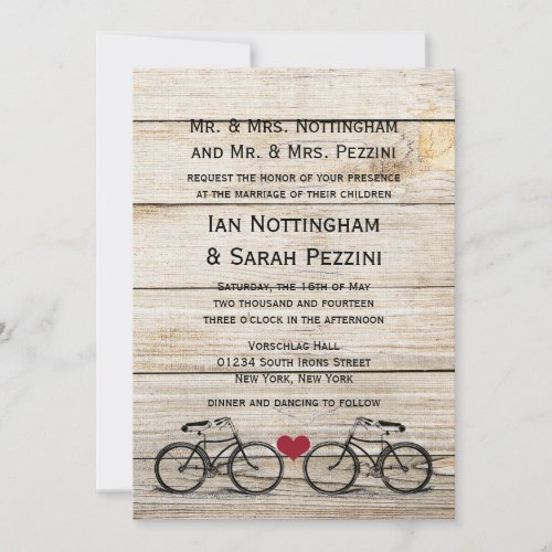 Vintage Bicycle Wedding Invitations