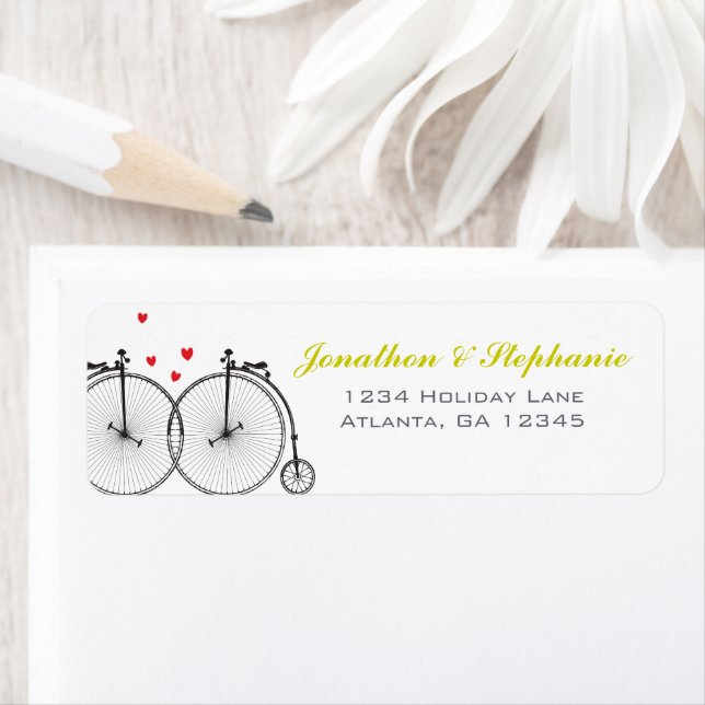 Vintage Bicycle Wedding Labels (Insitu)