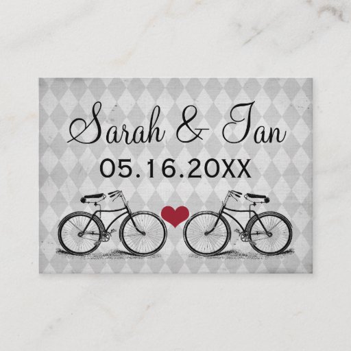 Customizable Vintage Bicycle Wedding Place Cards Business Card Templates