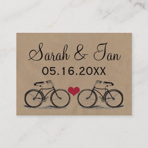 Customizable Vintage Bicycle Wedding Place Cards Business Card