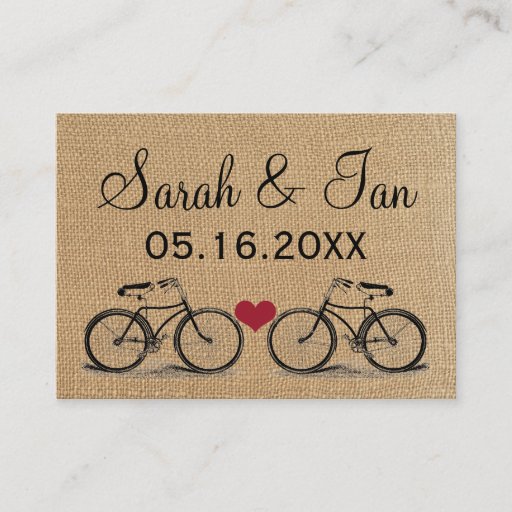 Customizable Vintage Bicycle Wedding Place Cards Business Card Template