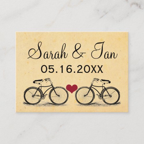 Vintage Bicycle Wedding Place Cards Business Cards