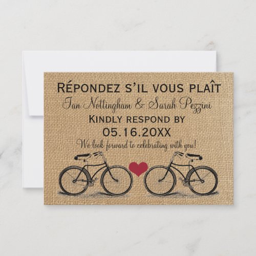 Vintage Bicycle Wedding RSVP Cards