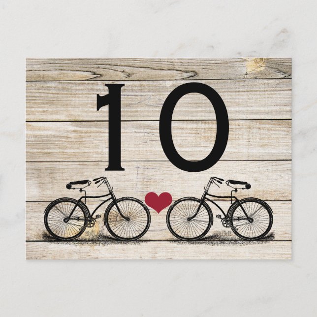 Vintage Bicycle Wedding Table Numbers (Front)