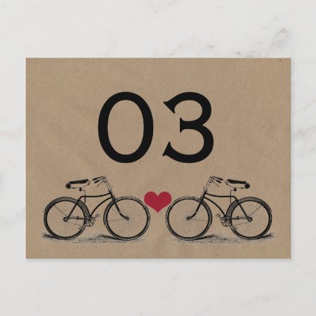 Vintage Bicycle Wedding Table Numbers