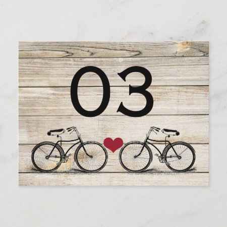 Vintage Bicycle Wedding Table Numbers