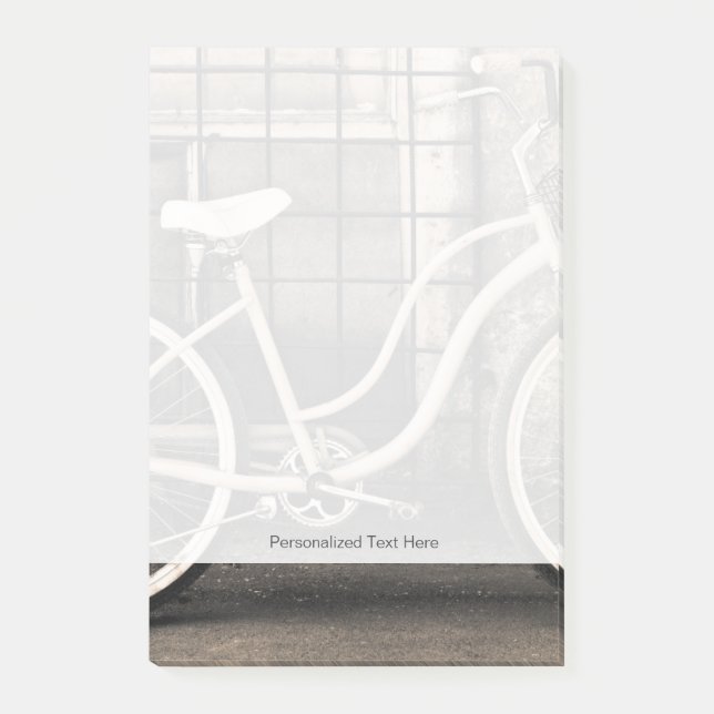 Vintage Bicycle With Basket Post-it Notes (Front)