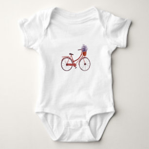 Vintage Bicycle with Lavender Baby Bodysuit