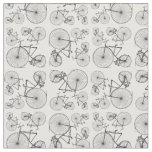 Vintage Bicycles Antique Bicycle Art Pattern B&amp;W Fabric