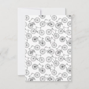 Vintage Bicycles Bike Art Pattern CUSTOM BG COLOR Thank You Card