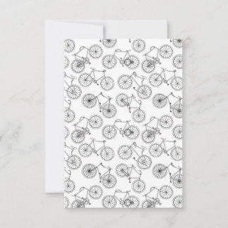 Vintage Bicycles Bike Art Pattern CUSTOM BG COLOR Thank You Card