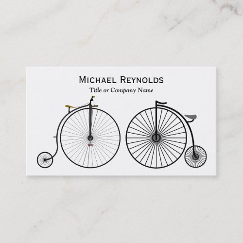 Vintage Bicycles Bike Black White Penny Farthing  Business Card