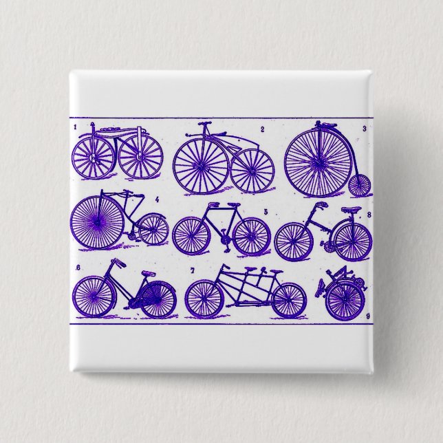 Vintage Bicycles Pinback Button (Front)