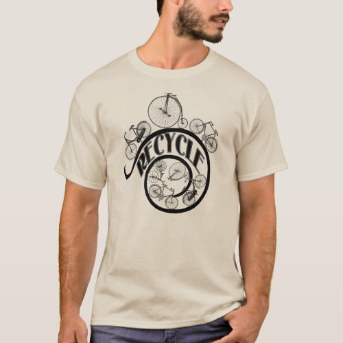 Vintage Bicycles Recycle Apparel and Gifts T_Shirt